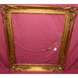 19th century Continental gilt and gesso frame - internal measurements 83cm x 70cm