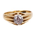 Gentlemen's 18ct gold and diamond single stone ring with a brilliant cut diamond estimated to weigh