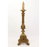 Impressive 19th century Continental carved giltwood standard lamp,