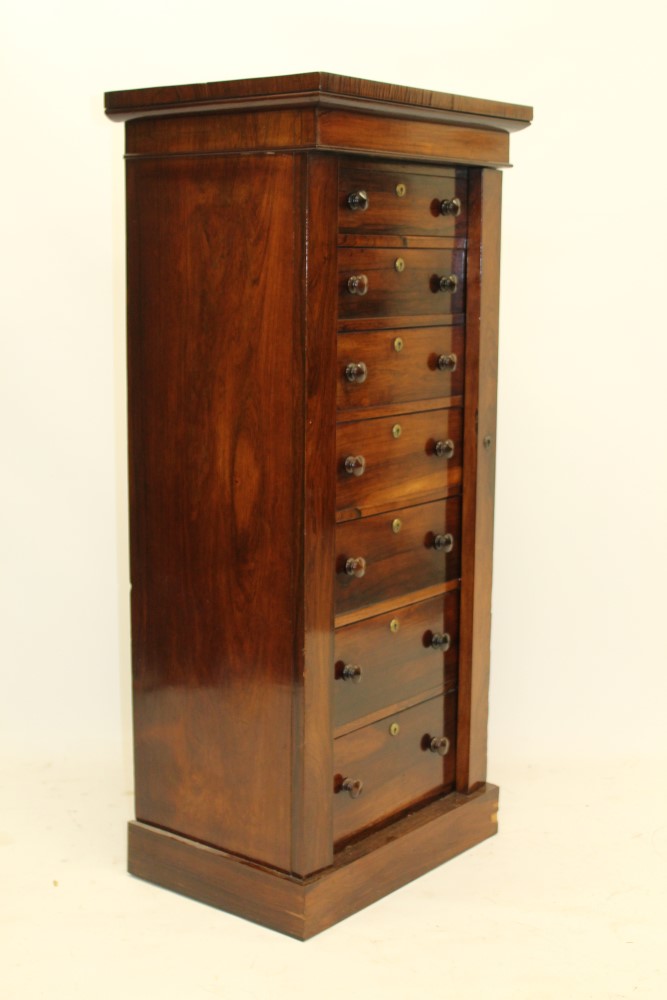 Fine early Victorian rosewood chest with locking stile and seven graduated drawers, - Image 5 of 6
