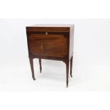 Regency-style mahogany crossbanded cellarette,