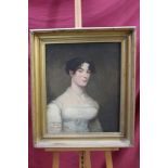 Early 19th century English School oil on canvas - portrait of Jane Baker, wife of James Turner,