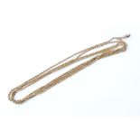 Victorian 15ct gold guard chain / long chain with ropetwist links,