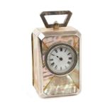 Victorian miniature carriage clock with French movement,