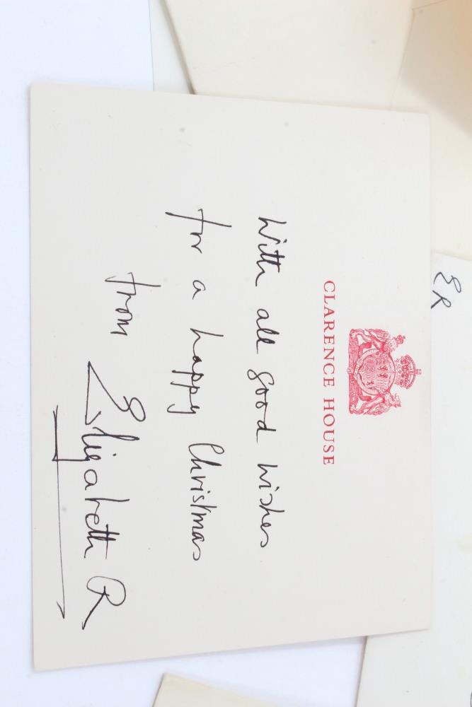 HM Queen Elizabeth The Queen Mother - handwritten Christmas gift card on Clarence House headed - Image 2 of 6