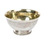 Early 19th century Continental silver bowl of circular form, with band of engraved decoration,
