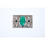 Art Deco silver plaque brooch by Theo Fahrner,