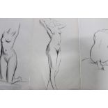 Philip Naviasky (1894 - 1983), four pencil sketches - Female Nudes, unframed, 42cm x 26cm.