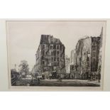 William Washington (1885 - 1956), signed etching - Quai de Conti, Paris, 1931, in glazed gilt frame,