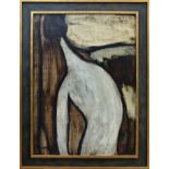 *Robert Sadler (1909 - 2001), oil on board - Nude in a Landscape, 1962, signed, framed, 104cm x 77.