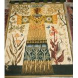 Modern fine quality batik wall hanging by Hannasch Monica, circa 1993, depicting Feronia,