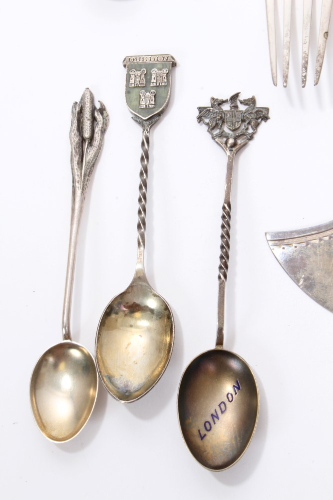 Selection of Georgian and later miscellaneous silver flatware - including spoons, forks, - Image 6 of 8