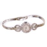 1960s ladies' Chopard 18ct white gold and diamond wristwatch, with Chopard seventeen-jewel movement,