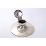 1930s silver capstan inkwell of conventional form,