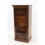 Fine early Victorian rosewood chest with locking stile and seven graduated drawers,