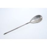Rare Roman silver spoon with fig-shaped dished bowl,
