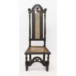 17th century Carolean high back chair,