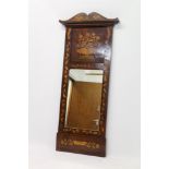 19th century Dutch mahogany and marquetry pier mirror,