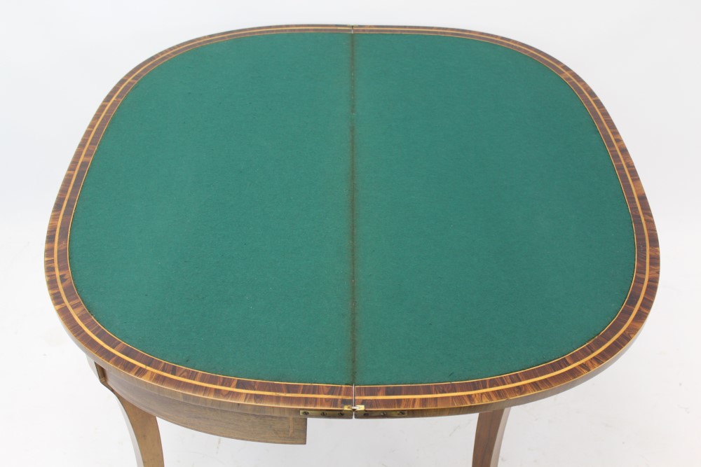 Good Regency rosewood and kingwood crossbanded card table, - Image 5 of 5