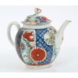 18th century Worcester Old Mosaic pattern teapot and cover, circa 1770,
