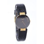 Christian Dior wristwatch, the circular matte black dial set with brilliants,