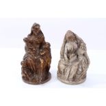 18th century plaster sculpture religious figural group - impressed to semi-circular plinth: Cast