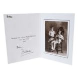 HRH Diana Princess of Wales - signed 1992 Christmas card with twin gilt Royal ciphers to cover,
