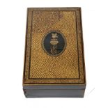 Early 19th century Chinese export armorial lacquer card / counter box of rectangular form,