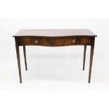 George III-style serpentine side table with frieze drawer, on square tapered legs,