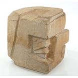 Highly unusual modernist carved stone sculpture in the Cubist tradition,
