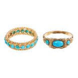 Late Regency / early Victorian gold and turquoise ring,