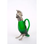 Early 20th century Continental silver mounted scent bottle in the form of a cockatoo,
