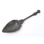 Fine ancient Middle Eastern tooled bronze spoon,