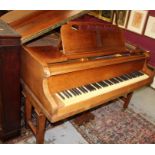 Sames of London iron framed overstrung baby grand piano in rosewood case,