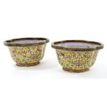 Pair of 19th century Chinese cloisonné quatrefoil-form jardinières,