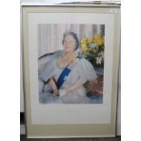 HM Queen Elizabeth The Queen Mother - large signed presentation portrait photograph of The Queen