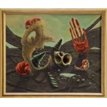 *Rolf Wagner (1914 - 2003), mixed media on panel - surrealist shells, signed verso and dated 1951,