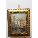Giovanni Coppola, oil on canvas - a market scene in Naples, signed, inscribed, in gilt frame,