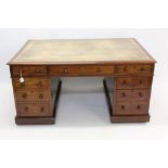 Good mid-Victorian mahogany partners desk,