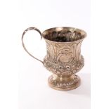 George IV silver christening mug of campana form,