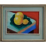 Ithell Colquhoun (1906 - 1988), oil on board - still life of grapefruit and lemons,