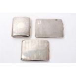 Edwardian silver cigarette case of shaped form,