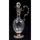 Fine Victorian small glass claret jug and stopper - probably Thomas Webb,