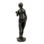 19th century bronze electrotype Renaissance-style study of Eve holding an apple,