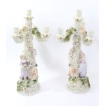 Pair good quality late 19th century Dresden porcelain candelabra,