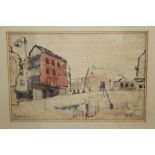 René Robert Bouché (1905 - 1963), ink and wash - Bruton Street, signed and inscribed,