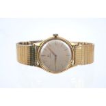 1960s gentlemen's Omega wristwatch in gold plated case with silvered dial on gold plated strap,