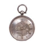 Early Victorian gentlemen's silver pocket watch the fusee movement with verge escapement, unsigned,