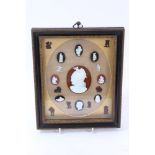 Collection of 19th century Grand Tour glass paste gem cameos in the manner of James Tassie -