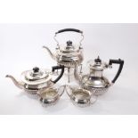 Early 20th century five piece silver plated tea and coffee set - comprising spirit kettle of